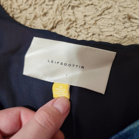 Anthropologie Leifsdottir Patchwork silk and velvet Floral Dress Size 8 - Picture 9 of 9